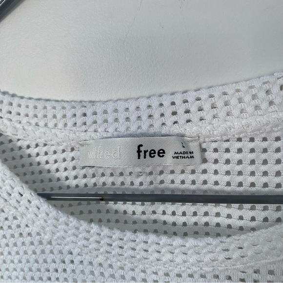 Aritzia Wilfred Free White Mesh Look Sweater Size Large - Picture 8 of 13